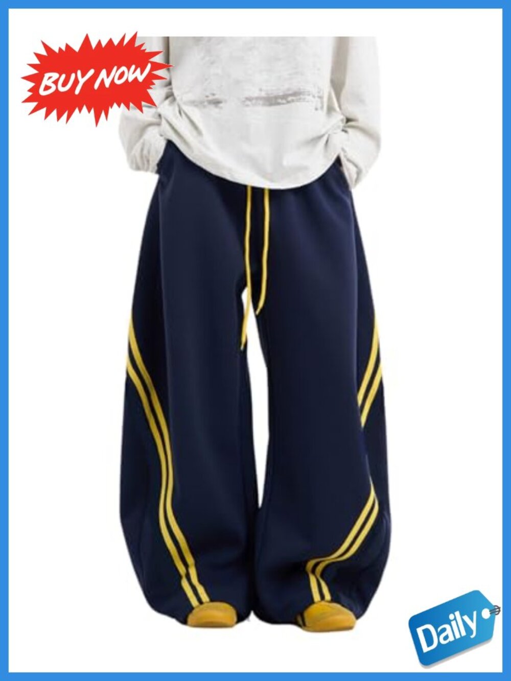 Women's Sweatpants Barrel Wide Leg Striped High Waist Y2K Baggy Pants